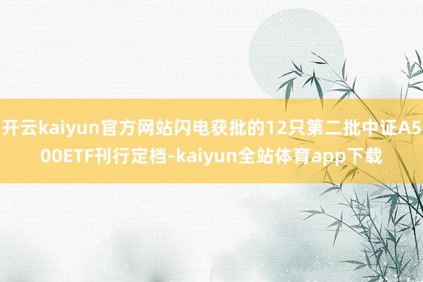 开云kaiyun官方网站闪电获批的12只第二批中证A500ETF刊行定档-kaiyun全站体育app下载