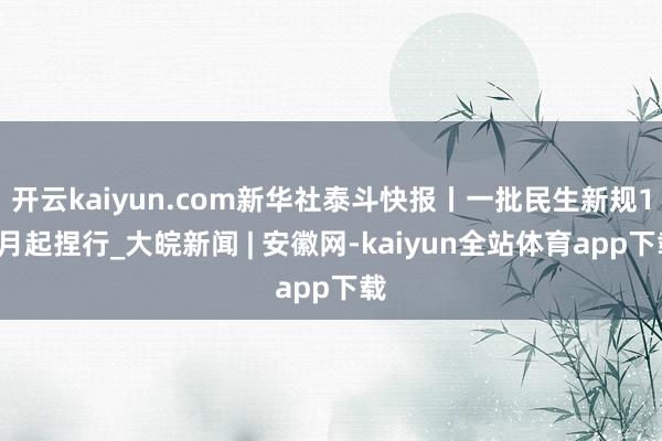 开云kaiyun.com新华社泰斗快报丨一批民生新规12月起捏行_大皖新闻 | 安徽网-kaiyun全站体育app下载