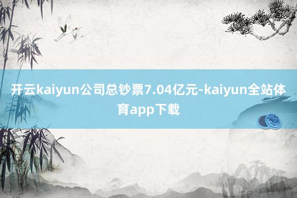 开云kaiyun公司总钞票7.04亿元-kaiyun全站体育app下载